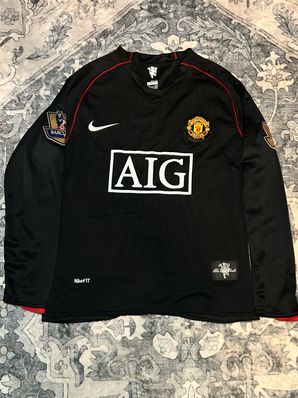 Nike Manchester United Cristiano Ronaldo #7 2007-08 Away Long Sleeve Jersey AIG